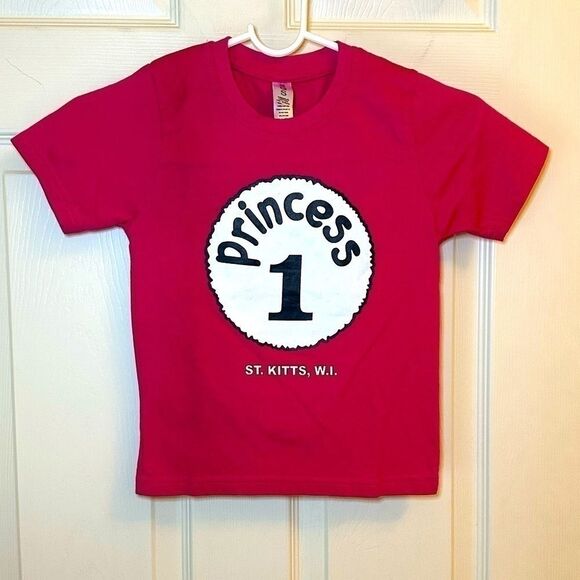 Girl PRINCESS 1 St. Kitts Pink Shirt Size 6-8, New Never Worn - Picture 1 of 3